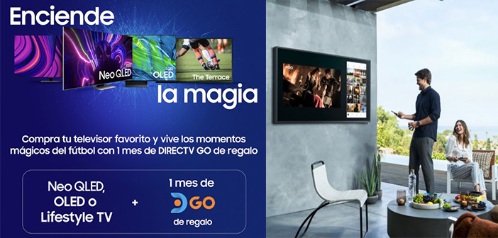 Ideal para la temporada de fútbol Los TV de Samsung vienen con 30 días gratis de DirectTV GO