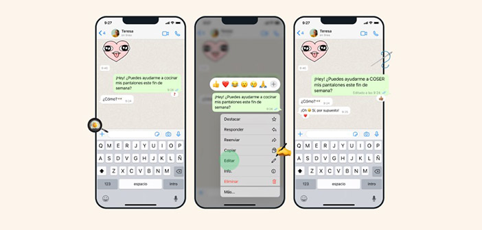 WhatsApp lanza la función de edición de mensajes enviados
